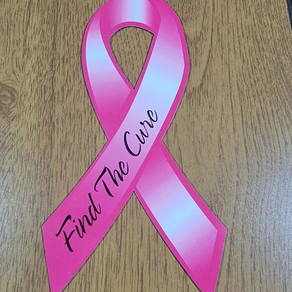 12 Pink Ribbon Magnet 7" Breast Cancer Awareness Car Magnets Find the Cure - Picture 2 of 2